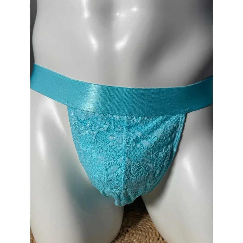 Cosabella Maldives Blue Lace Jock Strap Sexy Stretch Designer Underwear XL NWT